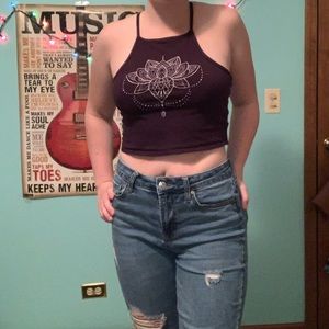 Cropped Purple Tank